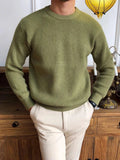 AIDASE  -  Leisure Knitting Sweaters For Mens Fall Winter Casual Texture Knit Bottoming T Shirt Fashionable Solid Color Crew Neck Sweater aidase-shop