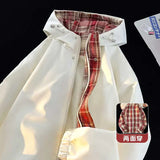 Aidase Mens Jacket Korean Streetwear New Reversible Plaid Jacket Varsity Coat Casual Plus Size Outwear Autumn Winter Unisex Windbreaker aidase-shop