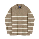 AIDASE  -  Autumn New Fashion Korean Style Men's Casual Trendy Loose Simple Basic Turn-down Collar Long Sleeve Half Zipper Knitted Pullover aidase-shop