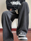Aidase Men Pants Streetwear Simple Solid Spring Autumn Pleated Straight Drawstring American Style Male All-match Casual Loose Oversize aidase-shop