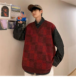 AIDASE  -  new vest knitted sweater for autumn and winter outerwear trend V-neck loose sleeveless sweater aidase-shop