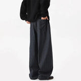 AIDASE  -  Men's Striped Wide Leg Pants High Waist Pleated Casual Trousers aidase-shop