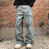 AIDASE  -  Vintage Dirty Jeans Men Streetwear Fashion Hip Hop Loose Casual Wide Leg Denim Baggy Jeans Pants Cityboy Y2k Jeans Trousers