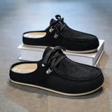 AIDASE  -  Lefu Shoes Men's Lightweight Bean Shoes Summer One Step Push Lazy Breathable Casual Half Support Slippers for Men aidase-shop