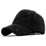 Aidase Spring Summer New Fashion Full Diamond Cloth Cap Baseball Shade Outdoor Sun Show  Ladies Hip Hop Men Women Cool aidase-shop