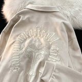 AIDASE  -  Lamb Fleece Hooded Sweatshirt for Female Preppy Winter Loose Fit Fleece for Couples Cgothic Letter Spliced Women's Cotton Jacket aidase-shop