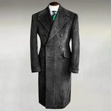 Aidase Corduroy Long Men Overcoat Black Loose Causal Jacket Gentlemen Double Breasted Warm Thick Business Daily Male Coat Custom Made aidase-shop