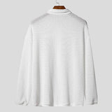 AIDASE  -  Men Sweater Solid V Neck Long Sleeve Hollow Out See Through Male Pullovers Streetwear Loose Fashion Casual Men Clothing aidase-shop