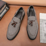 AIDASE  -  Luxury Suede Loafers Men Shoes Pointed Toe Thick Bottom Men Formal Dress Shoes Business Office Italian Shoes Men Designer Shoes aidase-shop