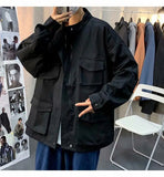 AIDASE  -  Hong Kong Style Retro Trendy Brand Men Spring and Autumn Multi-pocket Loose Versatile Trendy Functional Style Baseball Jacket aidase-shop
