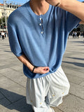 AIDASE  -  Trendy Mens Slim Stretchy Knit T-shirts Summer Daily Casual Breathable Solid Color Tees Men Stylish Short Sleeve Knitted T Shirt aidase-shop