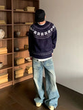 AIDASE  -  American Retro Cleanfit Light Knitted Fair Isle Sweater Men Women Autumn Winter Nordic Lazy Sle Knitwear Coat Casual Ciwalk aidase-shop