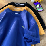 Aidase T-shirt Men's Cotton Street Short-sleeved Summer Round Neck Tops Tees Loose Half Sleeves Letter Print Daily Casual T Shirts aidase-shop