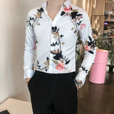 Aidase Shirts for Men White with Print Man Shirt Long Sleeve Printed New in Collar Asia S Korean Popular Clothes Trendyol Original Tops aidase-shop