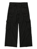 Aidase High Street Retro Casual Large Pocket Overalls Men's and Women's New Summer High Waist Loose Straight Tube Draped Wide Leg Pants aidase-shop