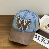 AIDASE  -  Alphabet patch color blocked unisex spring and autumn duckbill cap, outdoor versatile breathable soft top baseball cap aidase-shop