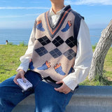 Aidase Knit Vests for Men Autumnr and Winter Korean Popular Clothes Sweater Man Sleeveless Waistcoat High Quality Streetwear Vintage