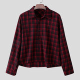 AIDASE  -  Men Plaid Shirt Lapel Long Sleeve Button Loose Men Clothing Autumn 2025 Fashion Casual Male Shirts Camisas Streetwear aidase-shop