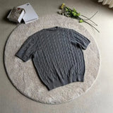 AIDASE  -  Summer New Style Men's T-shirt Loose Casual Short Sleeve Knitted Sweater Crew Neck Thin Material Twist Weave Fashionable Couple aidase-shop