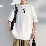 AIDASE  -  Summer Pattern Printing Solid Color T-shirt Trend Cotton Linen Round Neck Short-sleeved Loose Breathable Couple Models TEE aidase-shop