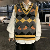 Aidase Knit Vests for Men Autumnr and Winter Korean Popular Clothes Sweater Man Sleeveless Waistcoat High Quality Streetwear Vintage