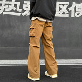 AIDASE  -  Men’s Soild Street Cargo Pants Summer SportsTrousers Parachute Pants Drawstring  Sweatpants Big Pocket Overalls Black Blue aidase-shop