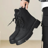 Aidase Autumn Men Japan Karajuku Korean Style Fashion High Top Streetwear Thick Platform Boots Casual Leather Shoes Male Lace Up Shoes aidase-shop