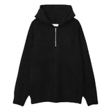 AIDASE  -  American Half Zipper Hooded Sweater for Men's Autumn Lazy Style Thickened Knitwear Pullover Wide Shoulder Casual Loose Hoodies aidase-shop