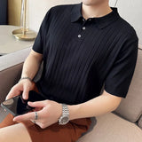Aidase New Trendy Slim Fit Polo Shirt for Men with Half Sleeves, Fold-over Collar, Ideal for Golf and Summer Casual Wear in Green aidase-shop