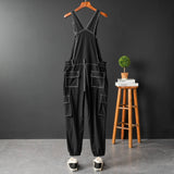 AIDASE  -  Men Joggers Bib Overalls Multi Pockets Cargo Pants Adjustable Suspenders Coveralls Summer Jumpsuits aidase-shop