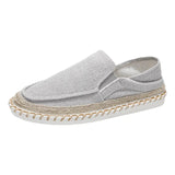 AIDASE  -  Men's Fishing Shoes Slip-On Breathable Beijing Cloth Shoes Driving Casual Lazy Shoes Canvas round Toe Flat Heel Leisure Shoes aidase-shop