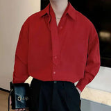 AIDASE  -  Men Tie Design Turn-down Collar Shirts Spring New Fashion Long Sleeve Shirt Business Casual Male Clothing Solid Color aidase-shop
