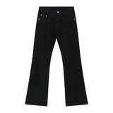 AIDASE  -  American High Street Vibe Pure Black Micro Flare Jeans Men's Straight Leg Slimming Drapey Floor-Length CleanFit Long Trousers aidase-shop