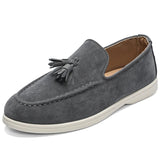 AIDASE  -  Fashion Men's Casual Shoes Suede Leather Men Classic British Style Tassels Loafers Moccasins Mens Outdoor Driving Flats aidase-shop