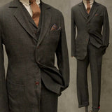 AIDASE  -  Advanced Men's Suit 3 Pieces Blazer Vest Pants Bow Collar Single Breasted Buckle Bussiness Work Wear Wedding Costume Size Color aidase-shop