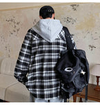 AIDASE  -  Autumn Retro Plaid Shirt American Trend Hooded Casual Men's Jacket Fashion Loose Long-sleeved Men Women Clothing aidase-shop