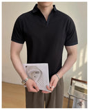 AIDASE  -  High-quality Solid Color V-neck Men's Breathable Moisture-wicking Polo Shirt, Stretchable T-shirt for Casual Business Wear M-6XL aidase-shop