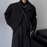 AIDASE  -  Dark Minimalist Short Cotton Padded Jacket Japanese Winter Men Niche Loose Stand Collar Parkas Yamamoto Light Thin Haughty Coats aidase-shop