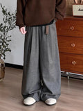 AIDASE  -  Loose Casual Pants Men Women Straight Leg Wide Leg Pants Drapey Long Pants Vintage Plaid Belted Loose Fit Casual Trousers aidase-shop