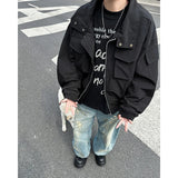 AIDASE  -  Outdoor Work Jacket Men's Spring Autumn American Retro Zipper Coat Silhouette Bomber Handsome High Street Flying Work Jacket aidase-shop