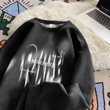 Aidase Suede Heavyweight Sweatshirt Gothic Print Round Neck Pullover Sweatshirts High Street Couple Hoodie Male Female Clothes aidase-shop