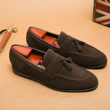 AIDASE  -  High Quality New Men's Tassel Pointed Soft Soled Gentleman's Moccasin Fashionable Comfortable Suede Breathable Casual Loafers aidase-shop
