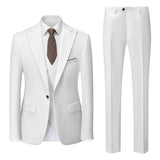 AIDASE  -  Korean-Style Slim-Fit Solid Color Suit Three-Piece Men's Wedding Dress Best Man Suit Business Career Ceremonial Clothing aidase-shop