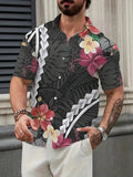 AIDASE  -  Summer new casual trend simple plant pattern short sleeve shirt aidase-shop