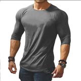 AIDASE  -  Spring Summer Mens Fashion T-Shirts Men Solid Color Slim Fit O-Neck Thin T Shirt Male Long Sleeve Tops Tees Drop Shipping aidase-shop