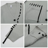 Aidase Japanese Fashion Knitted Cardigan Autumn Winter New Cargo Sweater for Men Oversized Drawstring Patchwork Women Sweaters aidase-shop