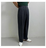 AIDASE  -  New Men's Cotton Linen Workwear Trousers Draped Wide Leg Pants Light Luxury Leisure Solid Straight Trousers Premium Sweatpants aidase-shop