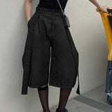AIDASE  -  Men Wide Leg Pants Solid Color Button Joggers Loose Calf-length Trousers Men Streetwear 2025 Fashion Casual Pants S-5XL aidase-shop