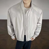AIDASE  -  New Harajuku Stand Collar Zipper Bomber Jackets For Men Casual Patchwork Loose Baseball Clothes American Vintage Trendy Coat aidase-shop