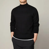 AIDASE  -  Autumn and Winter Half Turtleneck Sweater Men Bottoming Sweater Solid Color Long Sleeve Couple Japanese Knitted Sweater Men aidase-shop